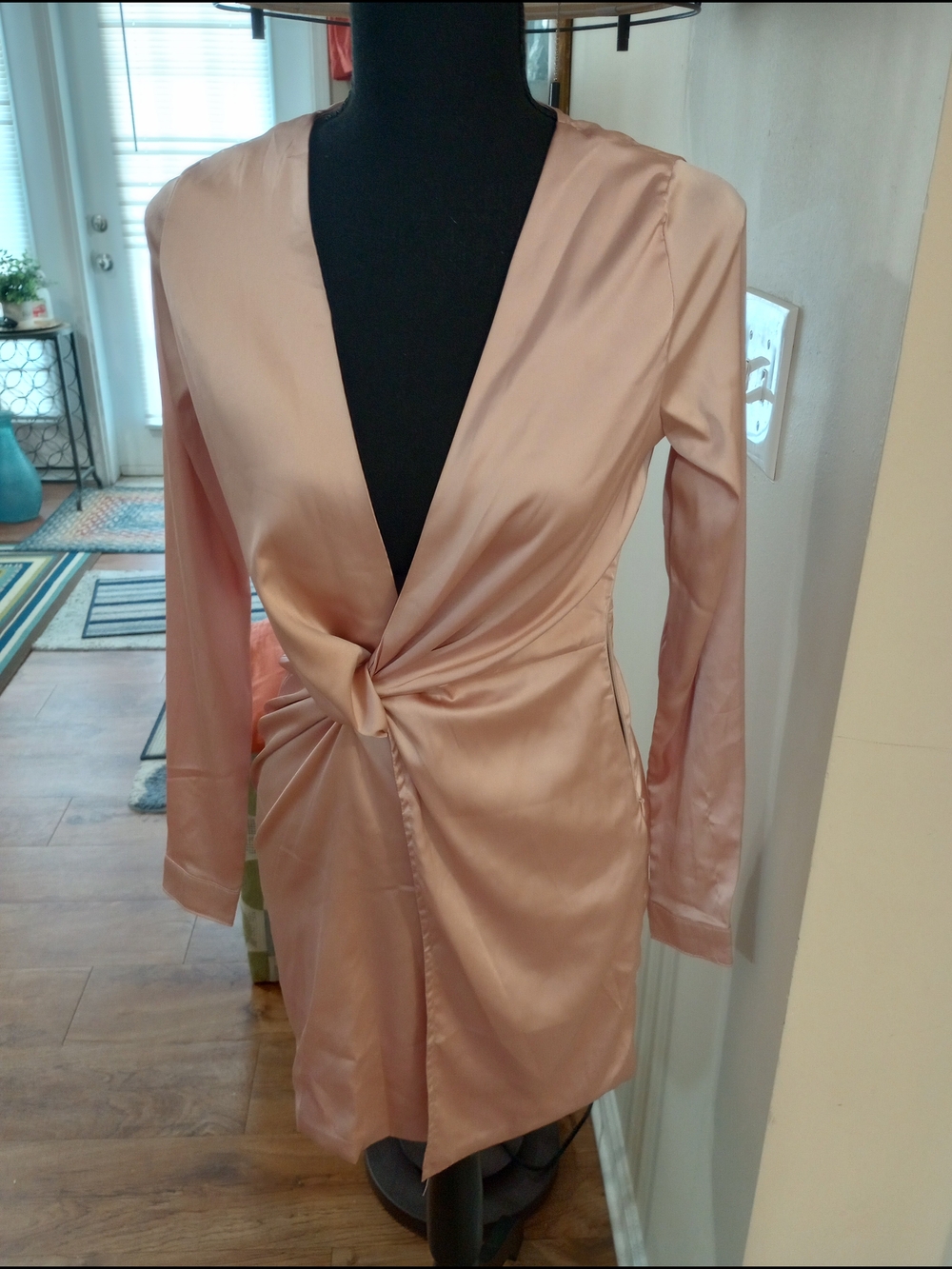 Fashion Nova Blush Satin Dress